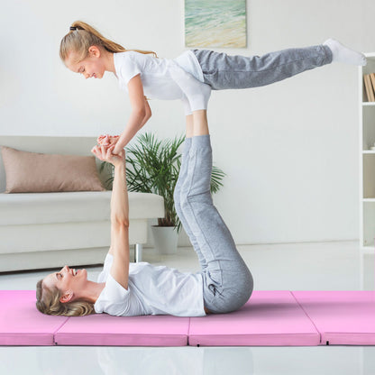 Folding Gymnastics Mat with Carry Handles Hook and Loop Fasteners