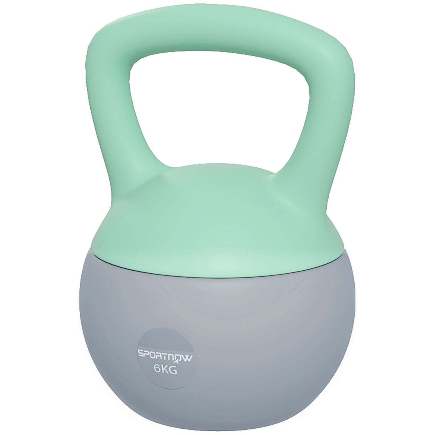 SPORTNOW 6KG Kettlebell with Soft Body and Non-Slip Handle, Grey and Green
