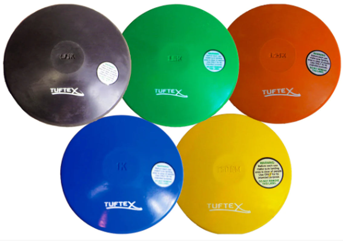 Athletics Sports Coloured Rubber Training Discus Choice of Weights