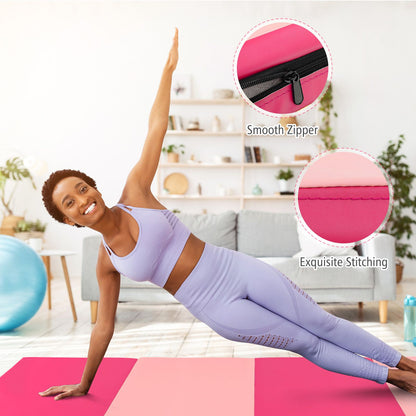 Folding Gymnastics Mat with Carry Handles Hook and Loop Fasteners