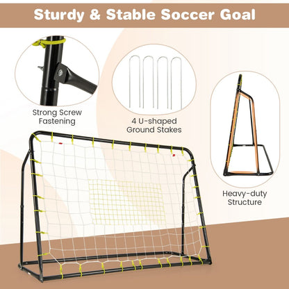 2-In-1 Kids Soccer Rebounder and Soccer Goal for Kids Aged 6+ Years Old