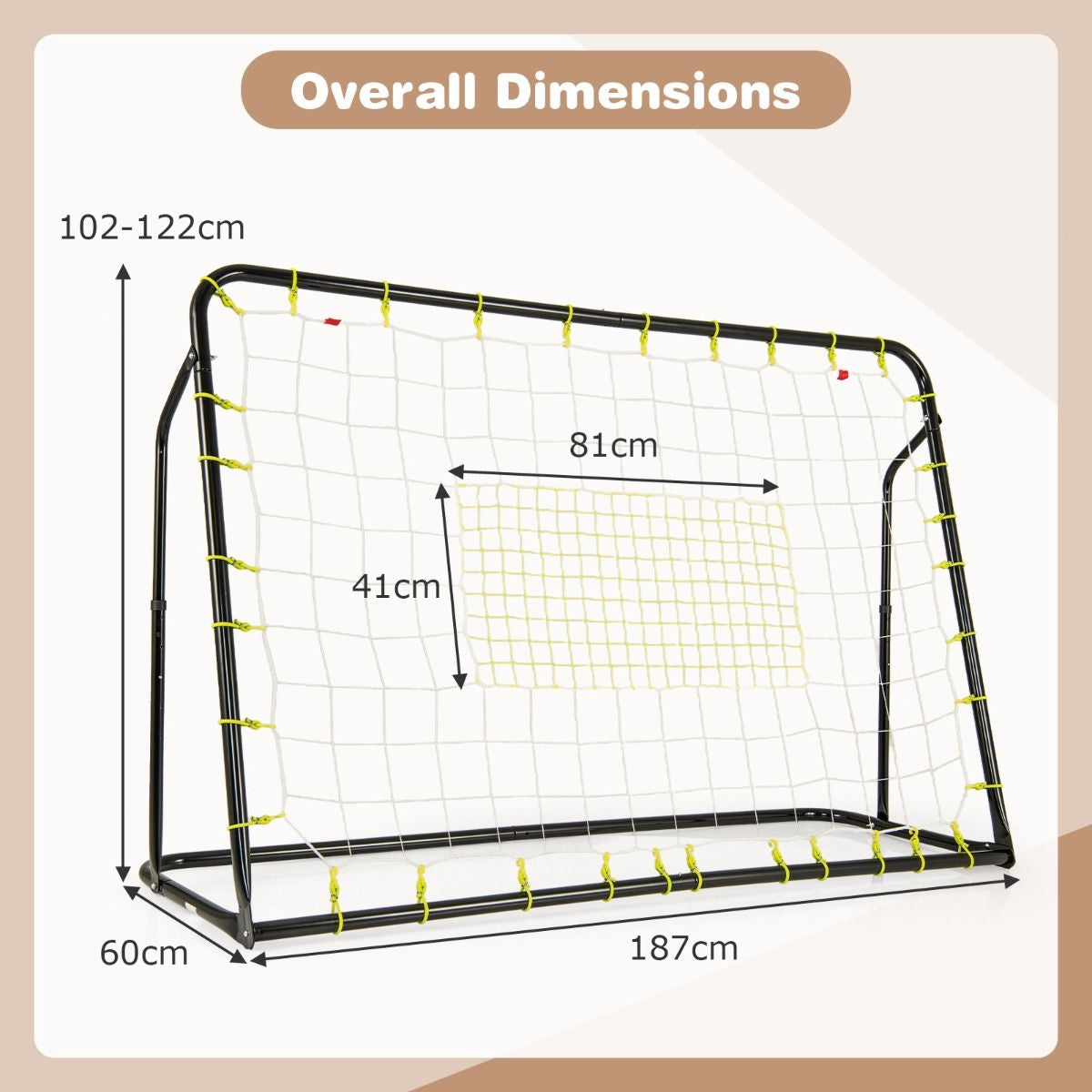 2-In-1 Kids Soccer Rebounder and Soccer Goal for Kids Aged 6+ Years Old