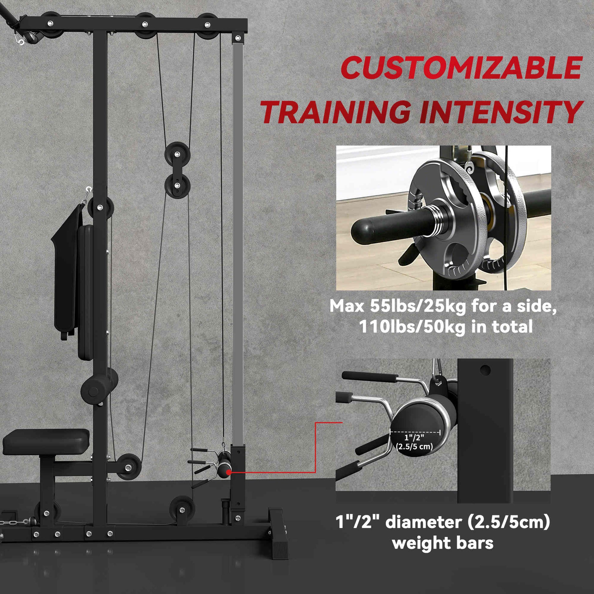 Pull up Bar Stand Power Cage with Adjustable Seat, Home Gym