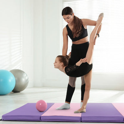 Folding Gymnastics Mat with Carry Handles Hook and Loop Fasteners