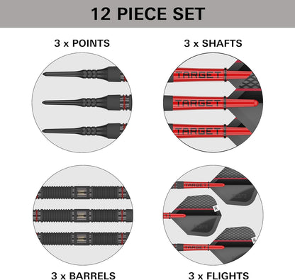 Scope Soft Tip Darts, 90% Tungsten Dart Set | Red & Black Darts, Darts Set with Pixel Tips, Electronic Darts, Soft Tip Darts | Barrel 10/11 – 18G/19G/20G/21G