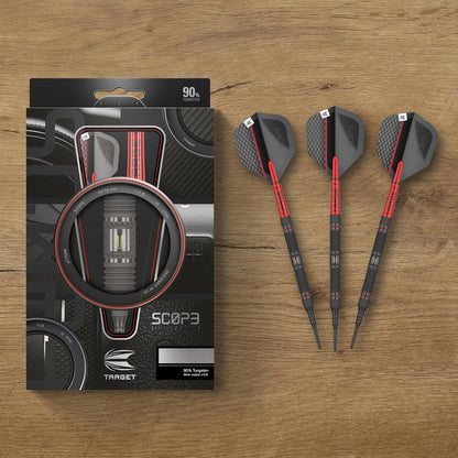 Scope Soft Tip Darts, 90% Tungsten Dart Set | Red & Black Darts, Darts Set with Pixel Tips, Electronic Darts, Soft Tip Darts | Barrel 10/11 – 18G/19G/20G/21G