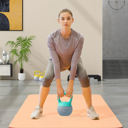 SPORTNOW 6KG Kettlebell with Soft Body and Non-Slip Handle, Grey and Green