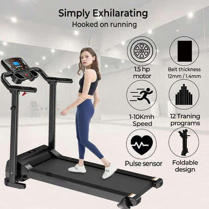 Foldable Treadmill Electric Home Gym Running Walking Machine Jogging 9% Incline