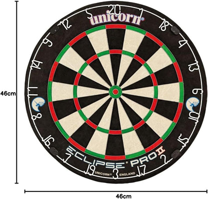 Dartboard Darts Board | Eclipse Pro/Eclipse Pro 2 | Flat Profile Number Ring | Championship Quality Sisal Bristle | Staple-Free Construction